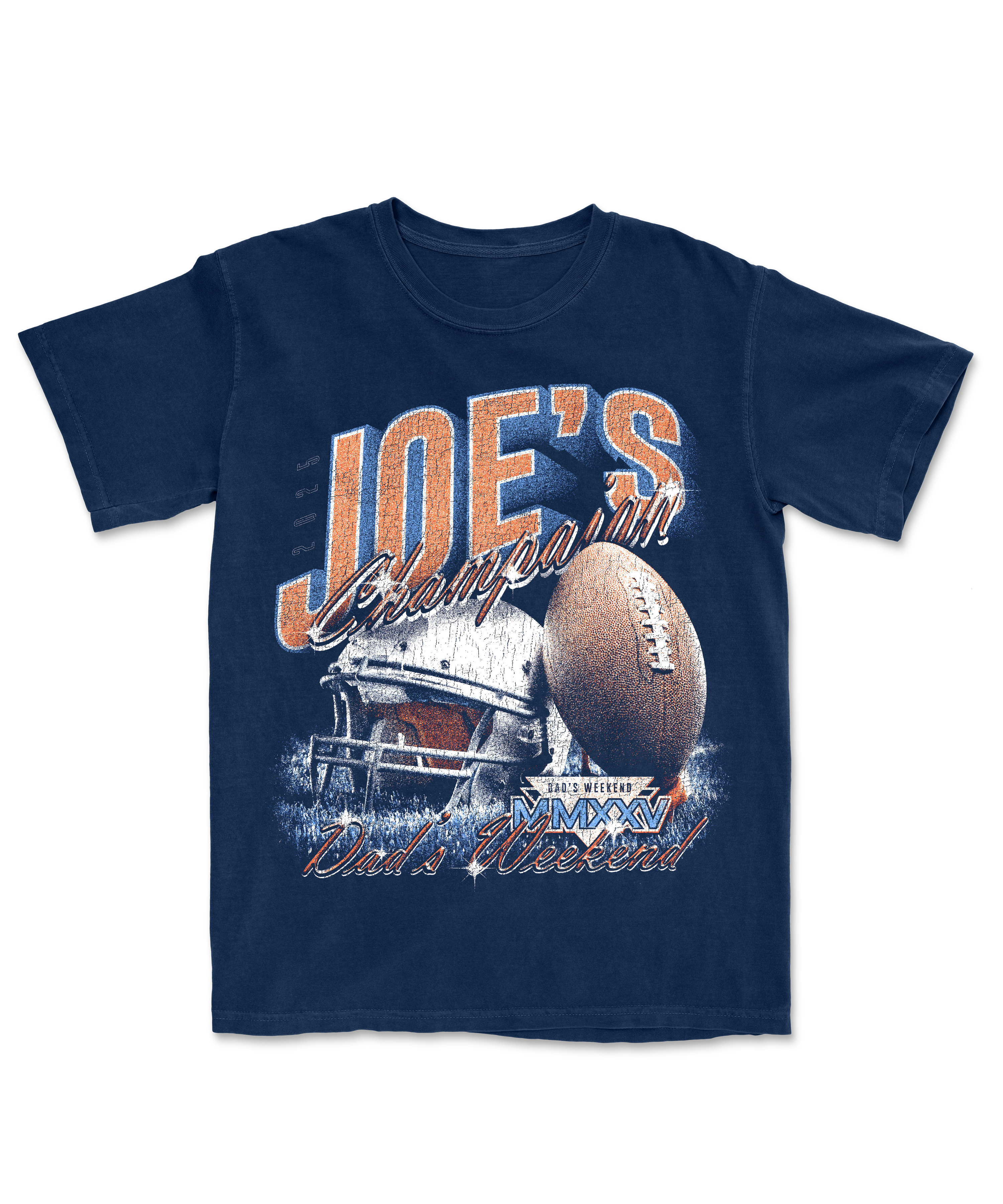 Dad's Football Post T-Shirt in Navy