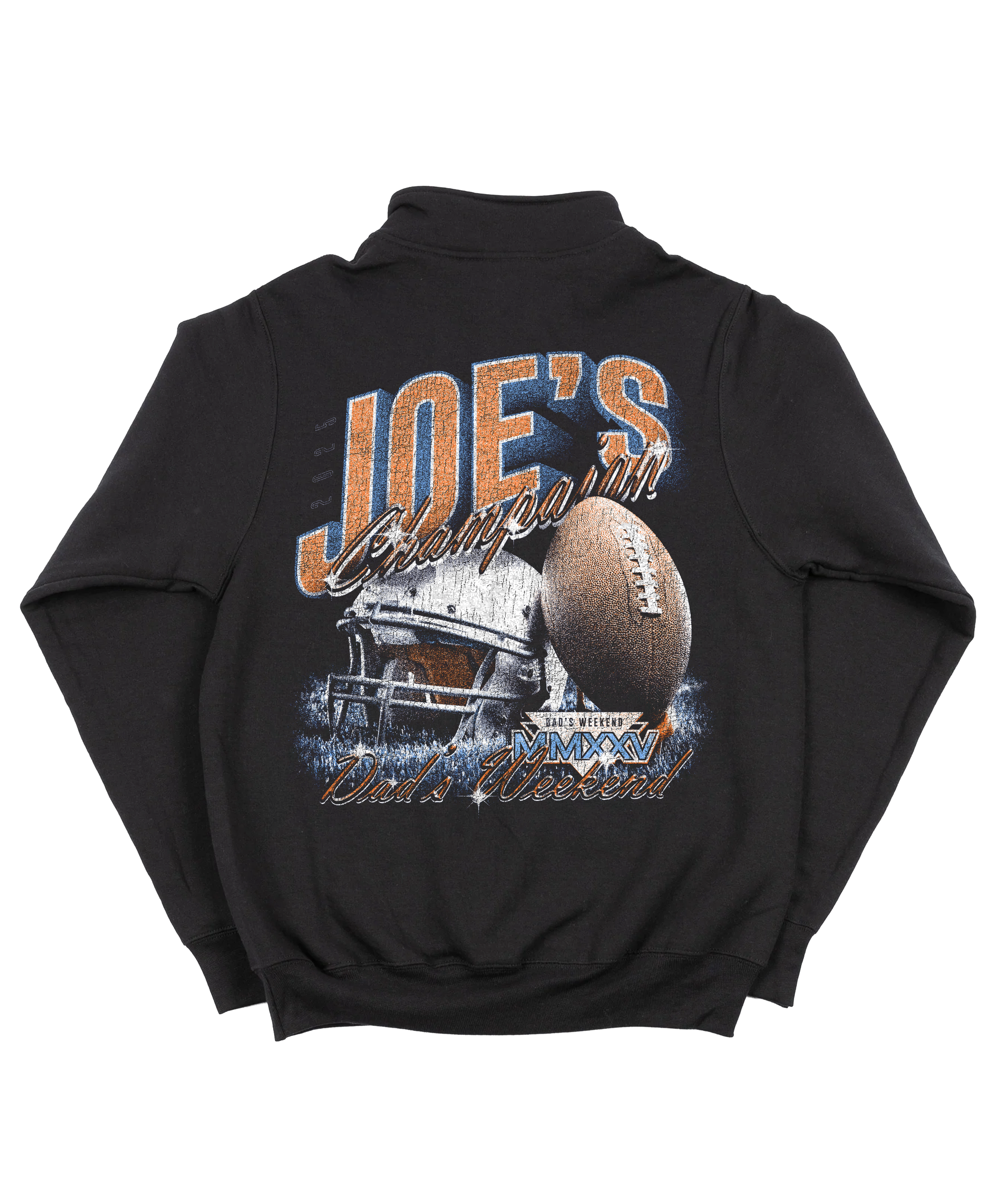 Dad's Football Quarter Zip Sweatshirt in Charcoal
